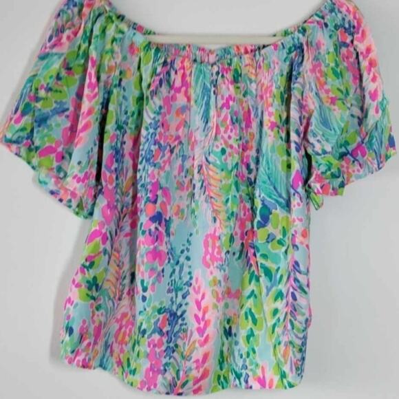 Lilly Pulitzer Sain Top – Catch the Wave Print Size M Hard to Find - Picture 4 of 6